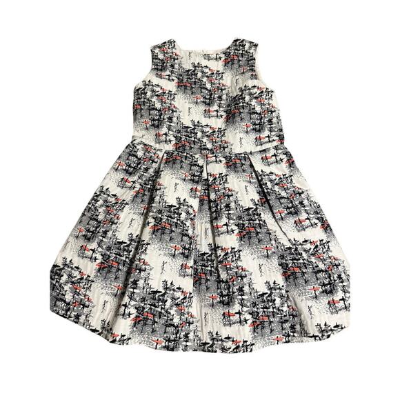 NWOT Florence Fancy Girl Sleeveless Dress Size 5-6 White Abstract Surfing - Picture 1 of 8